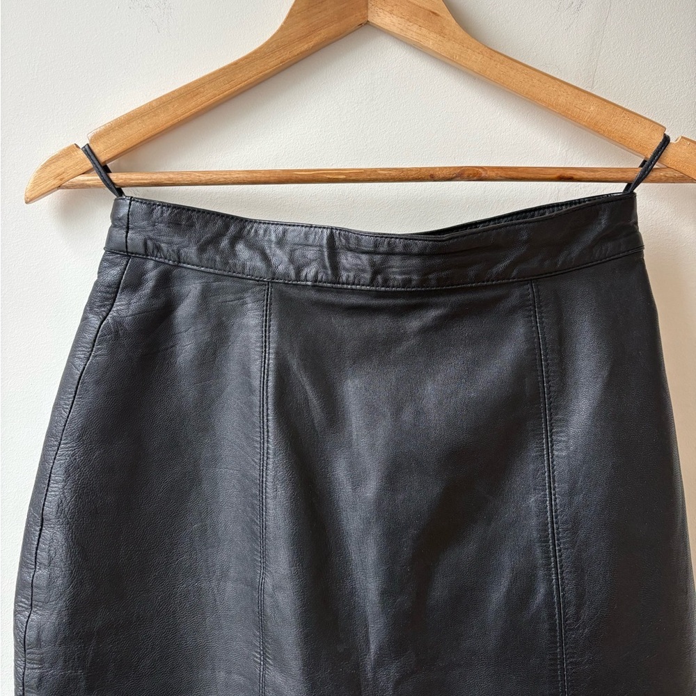 Vintage Leather Midi Skirt​ - Picture 5 of 12
